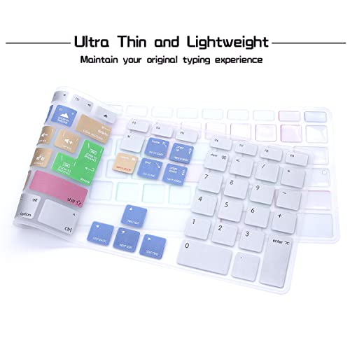 HRH for iMac G6 MB110LL/B MB110LL/A A1243 Keyboard with Numeric Keypad NumberPad Print: Pro CC Functional Shortcuts Hot Keys Design Silicone Keyboard Skin Cover [US/EU Layout] - color: Z-Pro CC