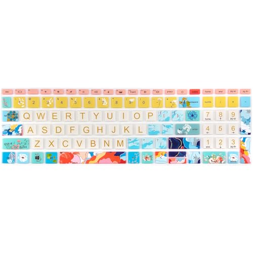 Keyboard Cover for 15.6" HP ProBook 450 G8 G9 G10 / ProBook 455 G8 G9 G10 /ProBook 650 G8/HP Zbook Power G8 G9, Cute Keyboard Skin, Litter Flowers - color: Litter Flowers