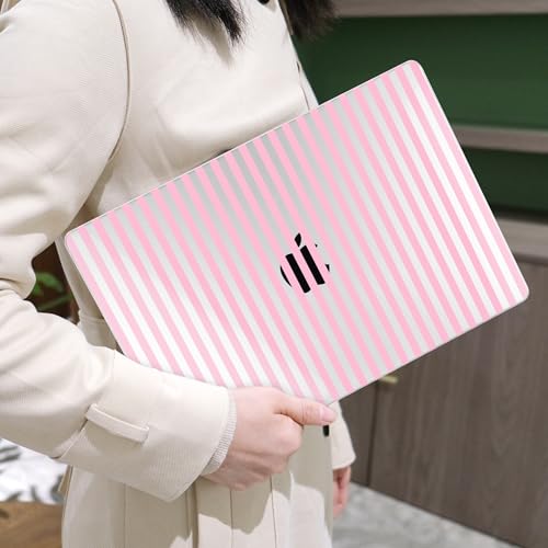MEEgoodo Case for M5/M4/M3/M2 MacBook Air 15 inch Case 2026 2025 2024 2023, Laptop Shell Fit Model (A3448/A3241/A3114/A2941) for MacBook Air 15.3-inch, Pink Stripes - color: Pink Stripes
