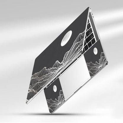12.1-15.6 Inch Laptop Skin Decal, Universal Reusable Vinyl Laptop Cover Sticker, Waterproof Art Decal Protector - Moon and Valley - color: Moon and Valley
