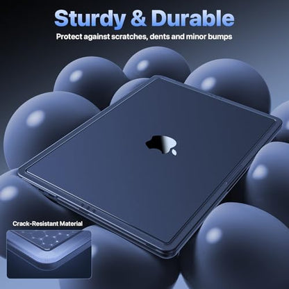Soonjet for MacBook Air 15 inch Case M5 M4 M3 M2 2026-2023 + Keyboard Cover | Anti Crack, Matte Midnight Blue Clear, Color Match, Fingerprint & Scratch Resistant, Protective Laptop Hard Shell, Thin - color: Translucent Midnight