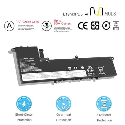MULS 56Wh L19M3PD3 Battery for Lenovo IdeaPad S540-13 S540-13API S540-13ARE | S540-13IML S540-13ITL Series L19L3PD3 L19D3PD3 SB10V27762 5B10V27760 SB10V27765 5B10W67393 11.52V with Tools Extended runtime