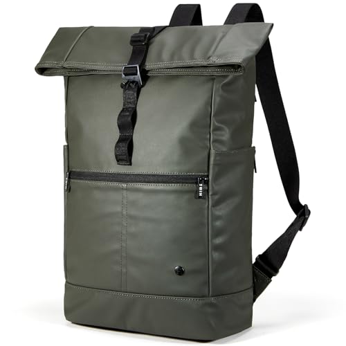 Casual Daypack Backpack for Women Heavy Duty Large Roll Top Rucksack Backpack for Adult Men Lightweight Backpack for Travel Green - color: Green