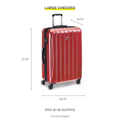 DELSEY PARIS Helium Aero Hardside Expandable Luggage with Spinner Wheels, Blue Cobalt, Checked-Large 28 Inch - color: Blue Cobalt, size: Checked-Large 28 Inch