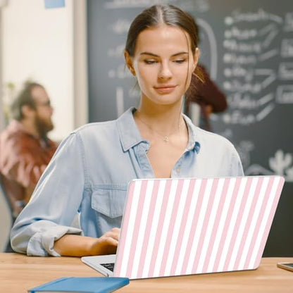G JGOO Compatible with MacBook Air 13 inch Case 2026 2025-2022 M5 A3449 M4 A3240 M3 A3113 M2 A2681, Plastic Hard Shell for MacBook Air 13.6 inch Case+ Keyboard Cover+Screen Protector, Pink Stripe - color: Pink Stripes