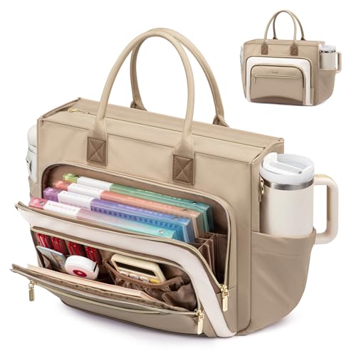 LOVEVOOK Work Tote Bags for Women,Laptop Teacher Bag With File Organizer | Large Cup Holder,Teacher Tote Bag,Nurse Bags,Multi-Pockets Professional Briefcase Business Purses Handbag - color: Off-white Khaki, size: 15.6 inch