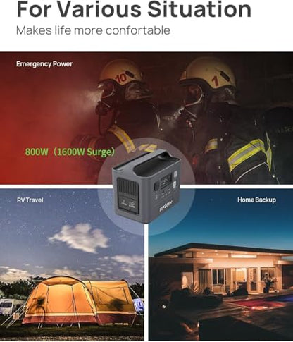 AFERIY Portable Power Station 800W(1600W Peak) Output, With Bidirectional Inversio, 512Wh LiFePO4 Battery, 10ms UPS Pure Sine Wave 200W Max Solar Input Generator for Camping, CPAP, Emergency - color: B
