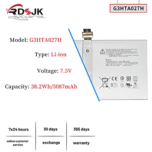 G3HTA027H DYNR01 Laptop Battery for Microsoft Surface Pro 4 Pro4 1724 12.3" Series Tablet DYNRO1 G3HTA026H 7.5V 38.2Wh 5087mAh with Tools