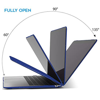 IBENZER Compatible with New MacBook Air 13 inch case 2022 2021 2020 M1 A2337 A2179 A1932, Hard Shell Case&Keyboard Cover&Screen Film for Mac Air 13 with Touch ID (2018-2022), Star Blue, AT13-S-BL+2 - color: Star Blue