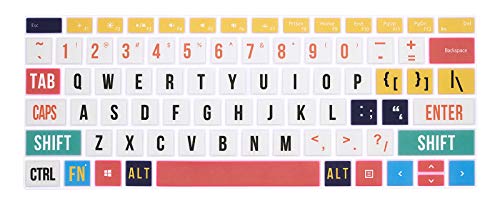 HRH English Silicone Keyboard Cover Skin for Microsoft Surface Pro | With Surface Pro 4, Pro 5 2017, Pro 6 2018, Pro 7 2019,12.3-inch Surface Pro 6,Dustproof,Soft-Touch,Ultra Thin,Rainbow Font - color: Creative Rainbow font