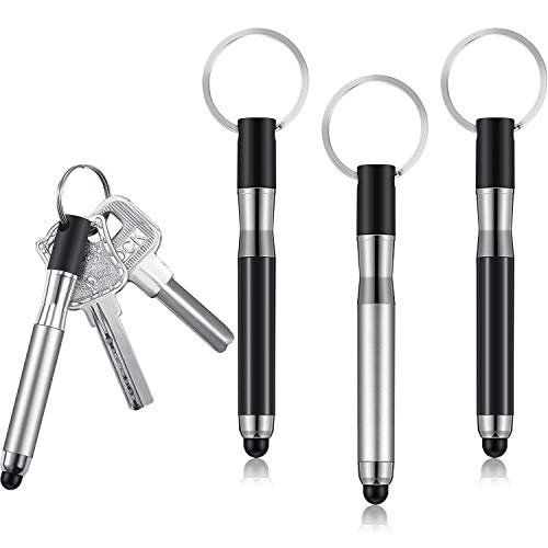 Outus 4 Pcs Mini Stylus Pen with Keychain for Touchscreen | Capacitive Tip, Compatible with Most Touchscreen Devices, Keyring Loop, Bulk Set, rose gold silver black gold