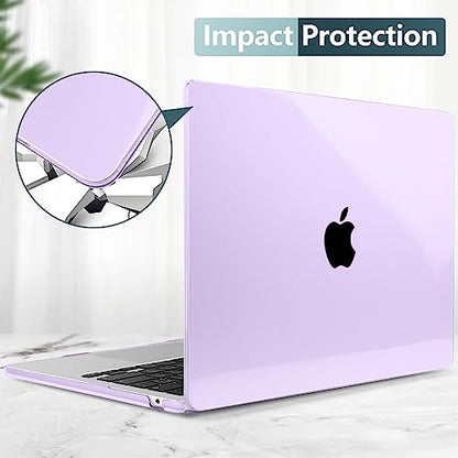 for MacBook Air 15 Inch Case M5 M4 M3 M2 (2026-2023) A3448 A3241 A3114 A2941, Protective Hard Shell Cover Compatible with Touch ID & Liquid Retina Display - Crystal Purple - color: Crystal Purple