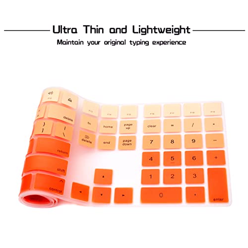 HRH Ombre Orange Silicone Keyboard Cover Keypad Skin for Magic Keyboard with Numeric Keypad A1843 MQ052LL/A Released in 2017 (US Layout) - color: Ombre Orange