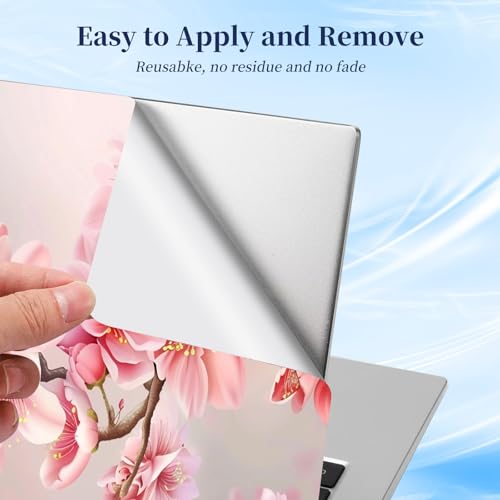 Universal Laptop Protective Skin,Trim-to-Fit Vinyl Sticker for 13–16 Inch Laptop,MacBook,Tablet & Notebook,Scratch-Proof Waterproof Cover,Pink Cherry Blossom - color: Pink Cherry Blossom