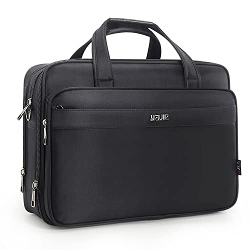 Large Briefcases For Men Canvas Tote Bag Laptop Case Computer Bag Business Work Bag Office - size: Medium Size (15.6” Laptop Briefcase)