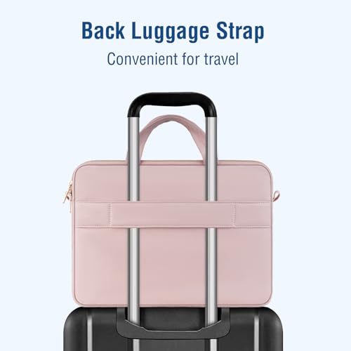 MOSISO 13.3 inch Laptop Shoulder Bag for Women, 13-14 inch Computer Bags | Compatible with MacBook Neo 13/Air 13.6/13/Pro 13/14,HP Dell Lenovo, Wheat Ear Quilted Laptop Bag with Handle&Pocket, Pink - color: Pink, size: 13.3 inch