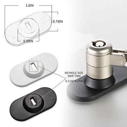 Laptop Cable Lock Hardware Security Cable Lock Anti Theft Combination Lock for iPad Tablet Laptop MacBook and All Other Notebooks and Tablets （2pcs White - color: Rectangular white 2pcs