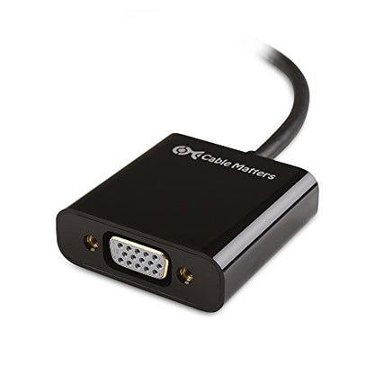 Cable Matters Mini DisplayPort to VGA Adapter, Mini DP to VGA, Black | Thunderbolt 2 and Thunderbolt Ports Compatible