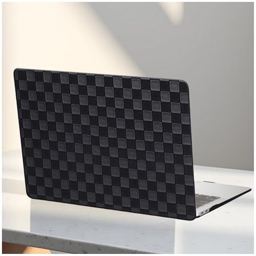 for MacBook Neo Case 13-Inch,Checkerd Print,Leather Textured | Logo Cutout，Keyboard Skin, Anti-Fingerprint, Anti-Scratch, Slim, Lightweight, Black - color: Checkerboard Black