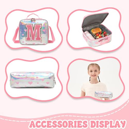 HTgroce Cute Rolling Backpack with Wheel,School Backpack for Kids Girl Roller Schoolbag Wheeled Backpacks Set Carry-on Luggage,Pink M - color: Pink, style: M
