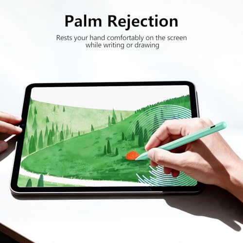 Stylus Pen for iPad 6-11th Gen 2X Fast Charge, Palm Rejection-Green | Tilt Sensitivity, USB-C Charge, Compatible with 2018-2026 Apple Pencil iPad Pro 11/12.9/13, Air 3/4/5/M2/M3/M4, mini 5/6/7 - color: green