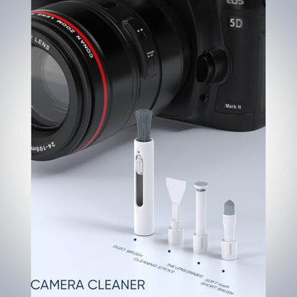 Electronic Cleaning Kit with Screen Spray Wiper and Keyboard Brush | 33in1 Multifunctional Tools,USB Charging Port Repair Tools,Phone Stand,Card Storage Slots,Stylus Pen for Airpods,iPhone