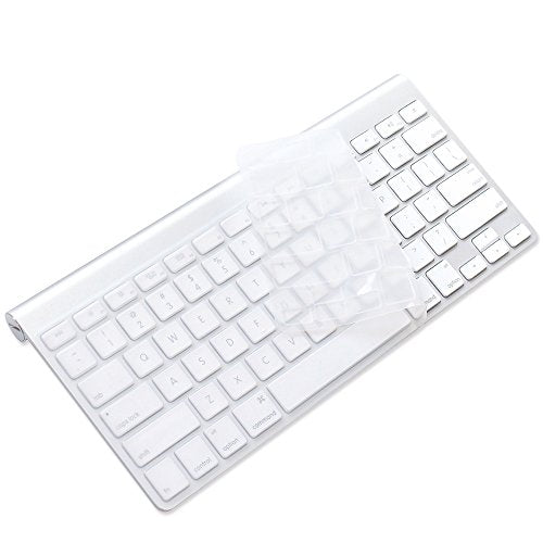ProElife Ultra Thin Silicone Keyboard Protector Cover Skin for Apple Wireless Keyboard with Bluetooth MC184LL/B (Model A1314, U.S Layout) (Not Fits Magic Keyboard), Transparent - color: Transparent