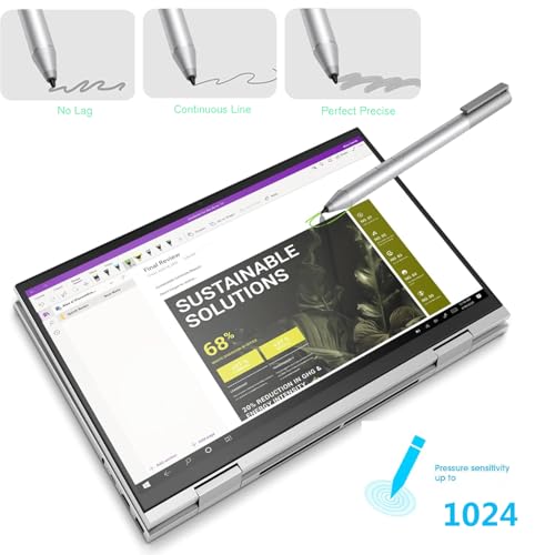 Genuine Digital Stylus Pen for HP Envy/Spectre 2-in-1 Series Laptops, Support MPP with Pressure Sensitivity, Compatible HP Active Pen 1MR94AA/905512-001, Silver - style: 1MR94AA