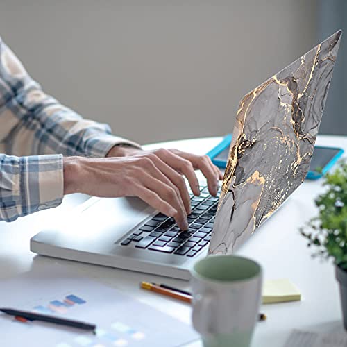 Laptop Skin Sticker Decal, Marble 4, 13.3" 14" 15" 15.4" 15.6" | Universal Vinyl, Dustproof Waterproof, Reusable Art Decal Protector, Free 2 Wrist Pads - color: Marble 4