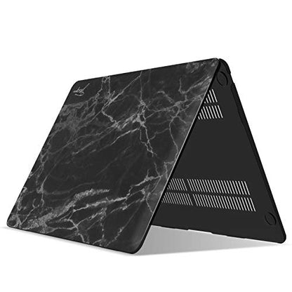 IBENZER Compatible with New MacBook Air 13 inch Case 2022 2021 2020 M1 A2337 A2179 A1932, Plastic Hard Shell Case with Keyboard Cover for Mac Retina Display with Touch ID, Black Marble, MAT13-BKMB+1 - color: Black Marble