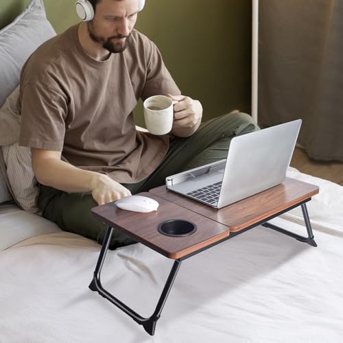 Wishacc Book Stand for Reading in Bed - Hands-Free Reading Companion for Bedtime Relaxation and Comfort - color: Brown