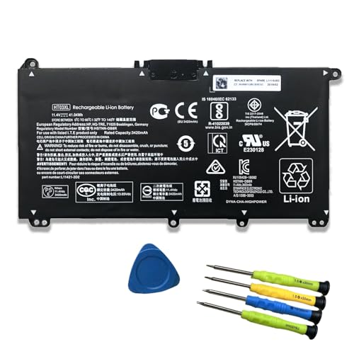 HT03XL L11119-855 Laptop Battery Replacement for HP Pavilion 14-DF 14-CE 14-CF 15-DA 15-DB 15-CS 15-DW 17-CA 17-by 15-CS0053CL 15-DW0033NR 15-DA0014DX L11421-542 L11421-2C2 11.4V 41.04Wh - size: 8.82×3.15×0.25 in HT03XL