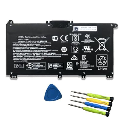 HT03XL L11119-855 Laptop Battery Replacement for HP Pavilion 14-DF 14-CE 14-CF 15-DA 15-DB 15-CS 15-DW 17-CA 17-by 15-CS0053CL 15-DW0033NR 15-DA0014DX L11421-542 L11421-2C2 11.4V 41.04Wh - size: 8.82×3.15×0.25 in HT03XL