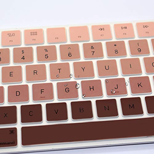 Ultra Thin Silicone Full Size Wire Numeric Keyboard Cover Skin for Mac 2017 Magic Keyboard with Numeric Keypad MQ052LL/A A1843 US Layout,Ombre Brown - color: Ombre Brown