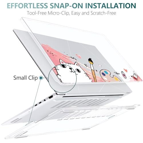 Batianda Creative Case for ASUS Zenbook 14 OLED 2024 2025, Artist Cat | Model UX3405×× / UM3406××, Slim Plastic Hard Shell, Artistic Designs, Ultra-Thin Lightweight Laptop Case - color: Artist Cat