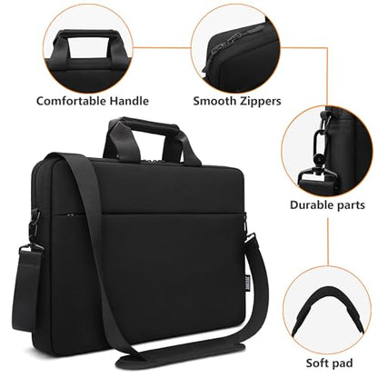 TECOOL Laptop Bag 17 17.3 Inch, Waterproof Laptop Case Sleeve Messenger Bag | Briefcase with Shoulder Strap for 17 17.3 Inch Lenovo HP Dell Acer ASUS Notebook Computer Carrying Case,Black - color: Black, size: 17-17.3 Inch