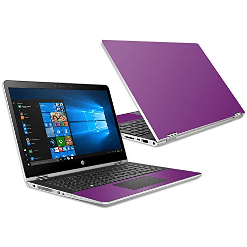 MightySkins Skin Compatible with HP Pavilion x360 15.6" (2018) - Solid Purple | Protective, Durable, and Unique Vinyl Decal wrap Cover | Easy to Apply, Remove, and Change Styles | Made in The USA - color: Purple