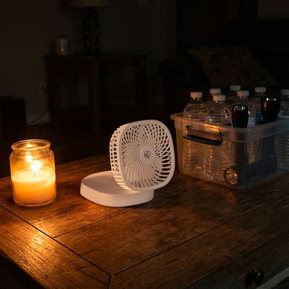 IRIS USA 5" Battery Operated Travel Fan, D-Battery Powered, Camping, White | Compact Foldable Personal Fan, Portable Travel Mini Desk Fan, Office Bedside Picnic Camping Outdoor - color: White - Battery, style: Foldable