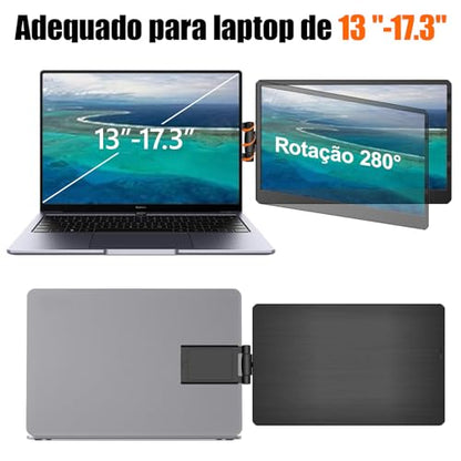 Anvazise Laptop Monitor Extender, 11.6/14.1 inch Portable Monitor Dual Screen External Second Monitor 1920×1080 FHD IPS,USB-C/HDMI,Plug and Play,for Laptop Notebook (11.6 inch)