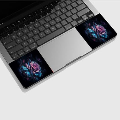 Universal Laptop Skin Sticker with 2 Wrist Pad Skins, Waterproof Scratch Resistant Vinyl Laptop Cover Decal, Cut to Fit for 11–15.6 Inch MacBook HP Dell Lenovo, Dark Rose Butterfly - color: Dark Rose Butterfly