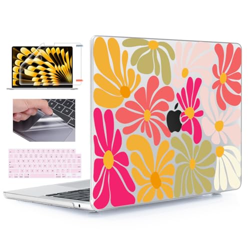 for MacBook Air 15 inch Case 2026-2023 Release M5 A3448 M4 A3241 M3 A3114 M2 A2941 Liquid Retina Display, Hard Shell Case with Keyboard Cover+Screen Film+Trackpad Film, Colorful Art - color: Colorful Art
