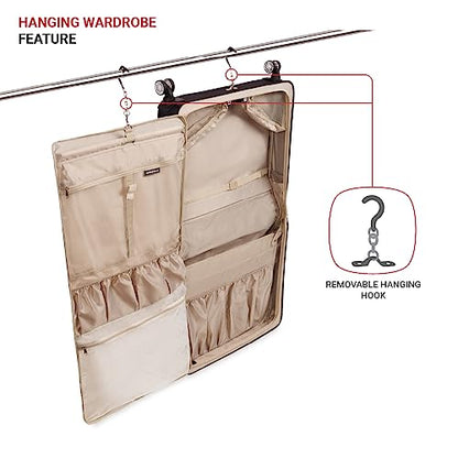 SwissGear 7895 Premium Garment Bag with Spinner Wheels, Amazon Exclusive, Bonus Hanging Feature, 24-Inch Luggage - Black - color: Black, size: 24 inch Spinner