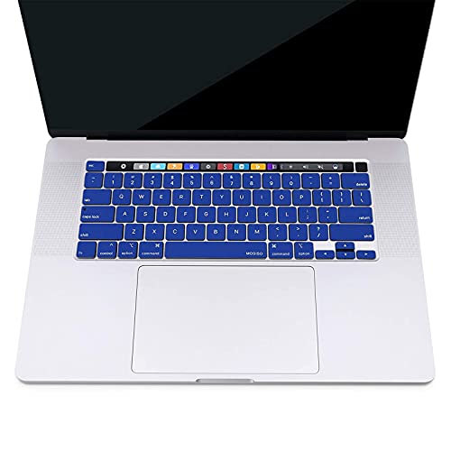 MOSISO Keyboard Cover Compatible with MacBook Pro 13 inch M2 M1 | 2023-2020 A2338 A2289 A2251&Compatible with MacBook Pro 16 2020 2019 A2141 Touch ID, Protective Silicone Skin, Royal Blue - color: Royal Blue
