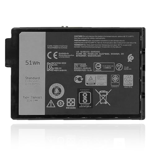 7WNW1 Laptop Battery Replacement for Dell Latitude 5424 Rugged Extreme, Latitude 5420 Rugged Extreme, Latitude 7424 Rugged Extreme P85G P85G001 P86G P86G001 DMF8C GK3D3 6NNCF DP3KF DMF0C - size: 5.05*3.41*0.61 inch 7WNW1