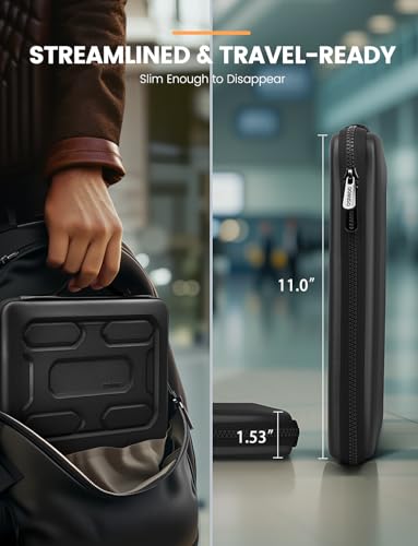 DOMISO 14 inch Laptop Sleeve with Handle Shockproof Computer Bag Waterproof EVA Protective Carrying Case for 14" ThinkPad E480/Yoga 920/13.5" Microsoft Surface Book/HP Pavilion 14 Stream 14, Black - color: Black, size: 14 inch