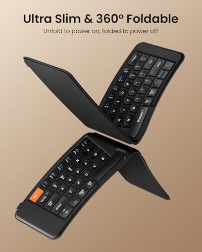 ProtoArc Ergonomic Foldable Keyboard, XK03 Split Folding Travel Bluetooth Keyboard, Ultra Slim, Portable for iPad, iPhone, Tablet, Laptop, PC