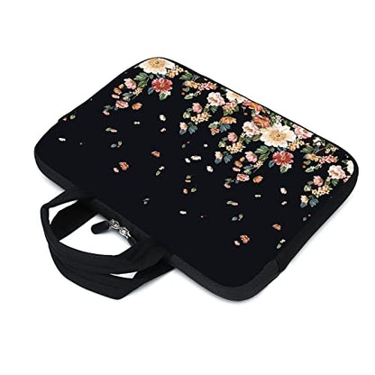 15.6" Laptop Sleeve 14" 15" 15.4" Chromebook Case Ultrabook Case Notebook Sleeves PC Messenger Bag (Flowers) - color: flowers