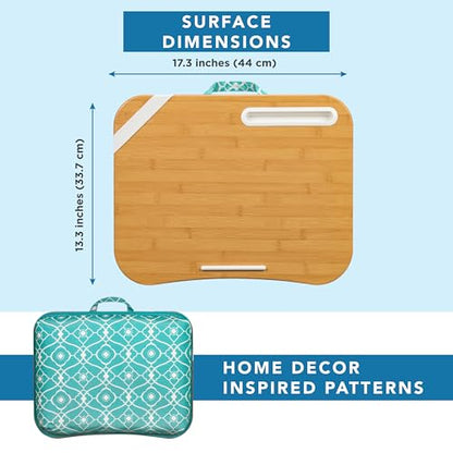 LAPGEAR Designer Lap Desk – Aqua Trellis, Fits 15.6” Laptops - color: Aqua Trellis, size: Single Lap Desk