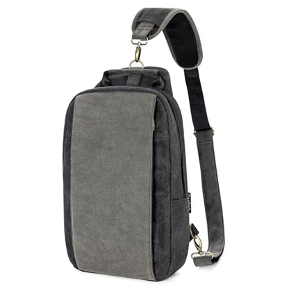 Canvas Messenger Bag Sling Bag Crossbody Shoulder Bag for Men Women Travel Work Satchel Bags - color: Black-b