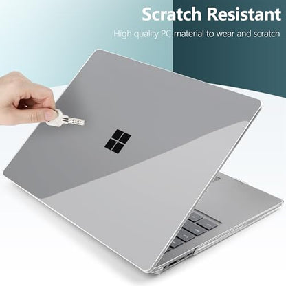 Batianda Premium Case for Surface Laptop 13.8 Inch 2024-2026, Crystal Clear | Fits Surface Laptop 7th/8th for Business 1.2mm Lightweight Ultra-Slim Hard Shell with Keyboard Cover & Screen Protector - color: Transparent